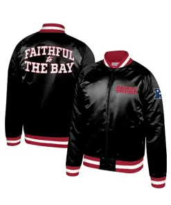 49ERS Black Faithful To The Bay Bomber Jacket