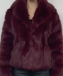 Alberto Burgundy Mink Fur Jacket