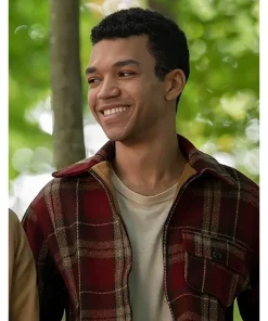 All The Bright Places Justice Smith Red Plaid Wool Jacket