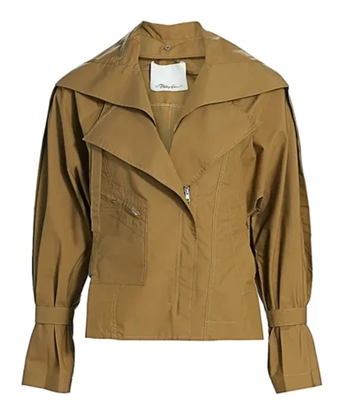 9-1-1 S04 Athena Grant Olive Green Cotton Jacket - Image 2