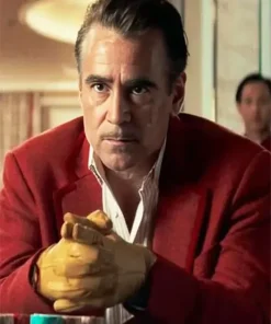 Ballad Of A Small Player 2025 Colin Farrell Red Blazer