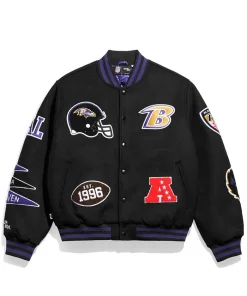 Baltimore Ravens Pennant Black Varsity Jacket