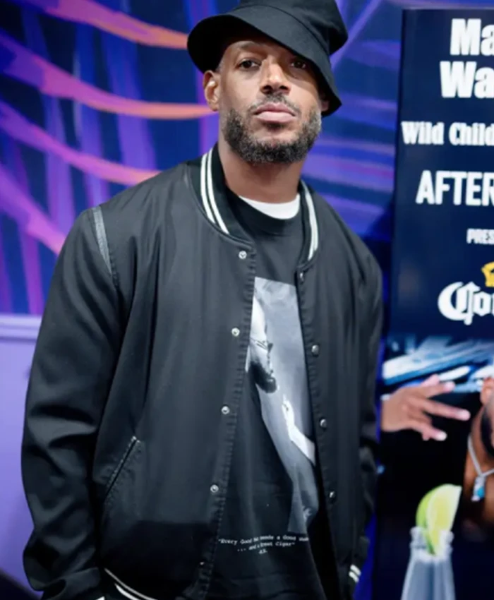 Marlon Wayans Him 2025 Black Varsity Jacket - Image 2
