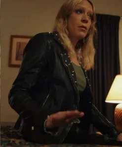 Chloe Sevigny Poker Face 2023 Black Leather Jacket