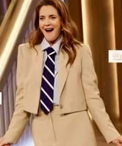 Drew Barrymore Show 2024 Drew Beige Cropped Blazer