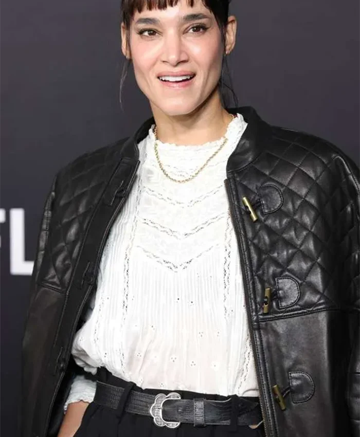 Emilia Pérez 2024 Sofia Boutella Black Leather Jacket - Image 3