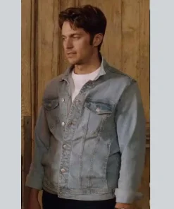 Emily in Paris Lucas Bravo Blue Denim Trucker Jacket