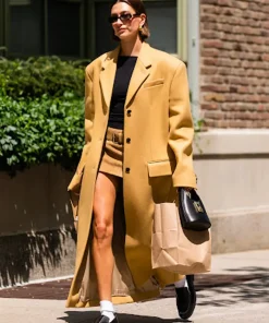 Hailey Bieber Butterscotch Trench Coat