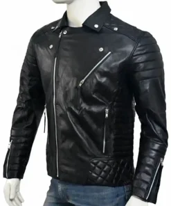 Kay Michael Quilted Black Leather Jacket