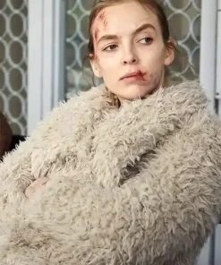 Killing Eve Villanelle half white Fur Jacket