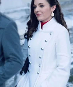 Laura Osnes One Royal Holiday Anna White Wool Coat