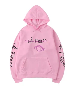 Lil Peep Angry Girl Bomber Pink Wool Hoodie
