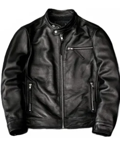 Men’s Biker Black Motorcycle Hunt Leather Jacket