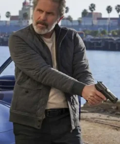 NCIS Alden Parker Grey Bomber Quilted Jacket