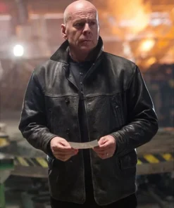 Old Joe Bruce Willis Looper Black Leather Jacket