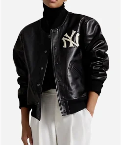 Ralph Lauren Yankees Black Leather Jacket