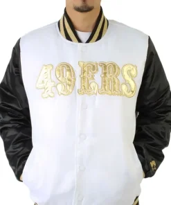 San Francisco 49ers Gold Patches Satin Jacket