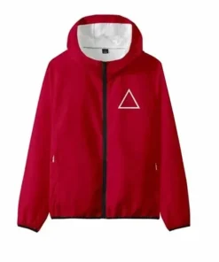 Squid Game Guards’ Hot Red Triangle Logo Cotton Hoodie