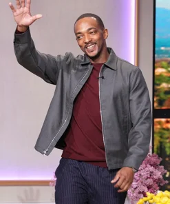 The Jennifer Hudson Show 2025 Anthony Mackie Grey Jacket