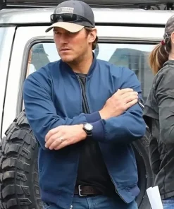 The Terminal List Chris Pratt Blue Cotton Jacket