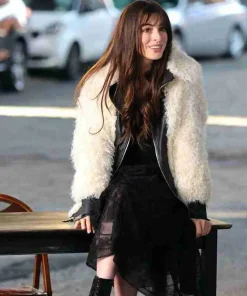 WeCrashed Anne Hathaway White Fur Jacket